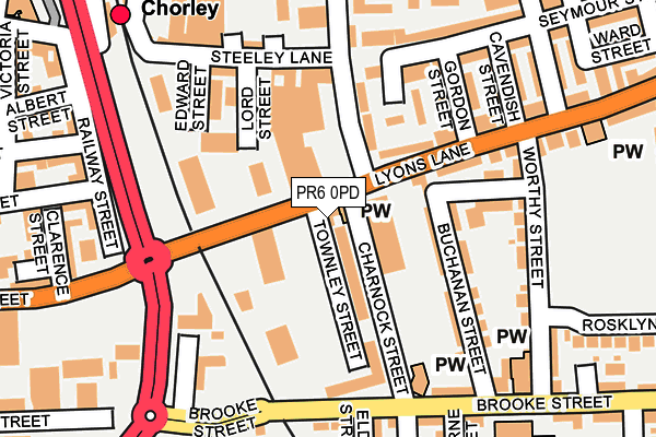 PR6 0PD map - OS OpenMap – Local (Ordnance Survey)