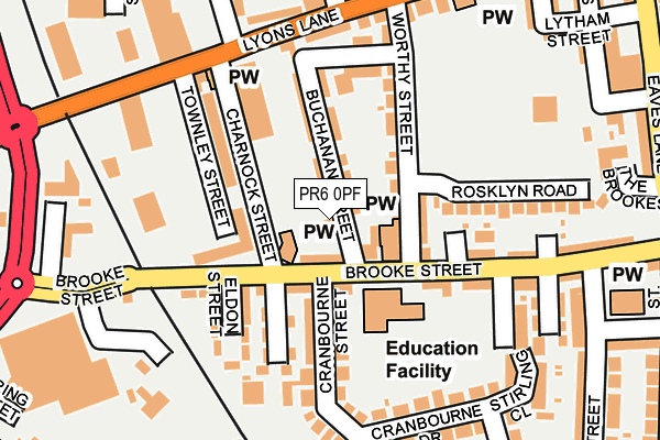 PR6 0PF map - OS OpenMap – Local (Ordnance Survey)