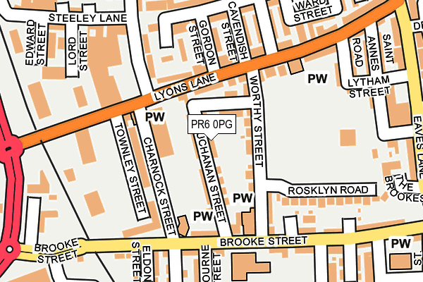 PR6 0PG map - OS OpenMap – Local (Ordnance Survey)