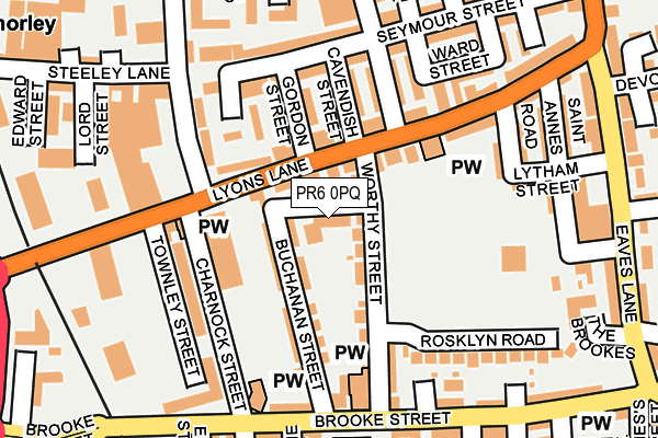 PR6 0PQ map - OS OpenMap – Local (Ordnance Survey)