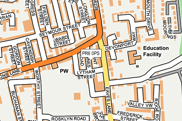 PR6 0PS map - OS OpenMap – Local (Ordnance Survey)