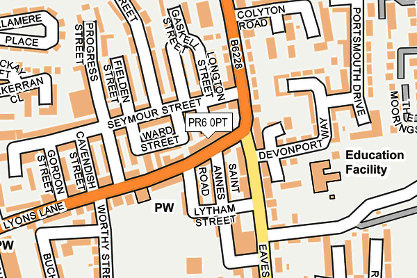 PR6 0PT map - OS OpenMap – Local (Ordnance Survey)