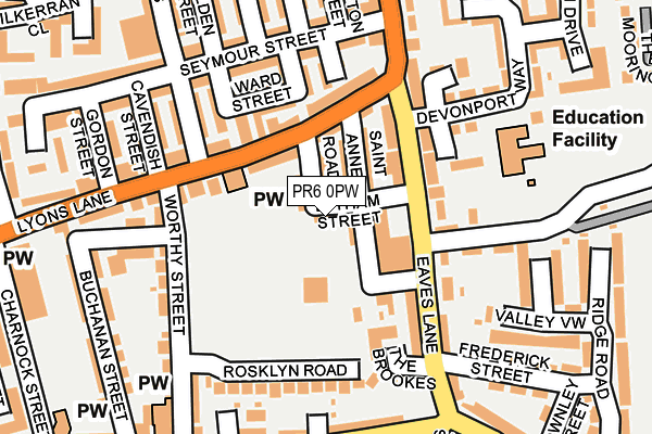 PR6 0PW map - OS OpenMap – Local (Ordnance Survey)