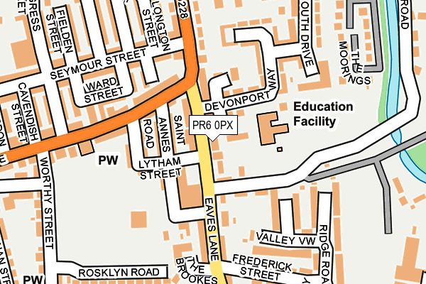 PR6 0PX map - OS OpenMap – Local (Ordnance Survey)