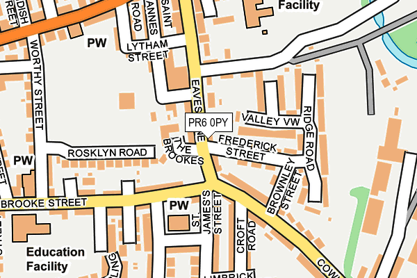 PR6 0PY map - OS OpenMap – Local (Ordnance Survey)