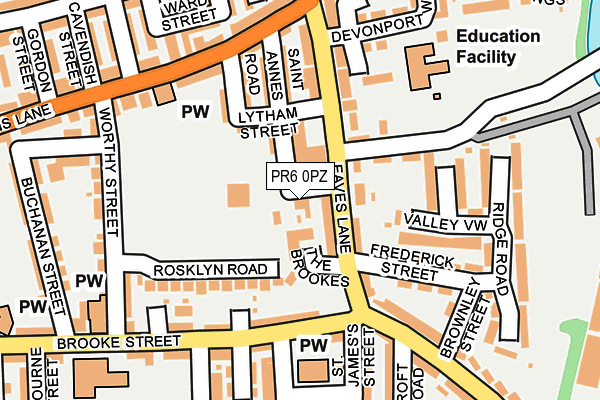 PR6 0PZ map - OS OpenMap – Local (Ordnance Survey)