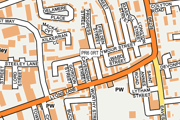 PR6 0RT map - OS OpenMap – Local (Ordnance Survey)