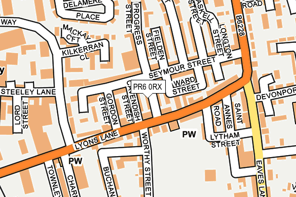 PR6 0RX map - OS OpenMap – Local (Ordnance Survey)