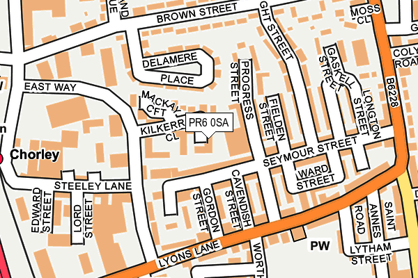 PR6 0SA map - OS OpenMap – Local (Ordnance Survey)