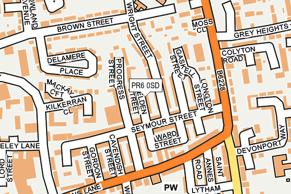 PR6 0SD map - OS OpenMap – Local (Ordnance Survey)