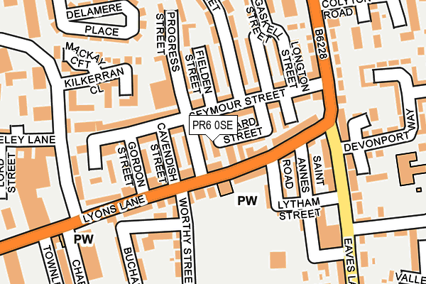 PR6 0SE map - OS OpenMap – Local (Ordnance Survey)