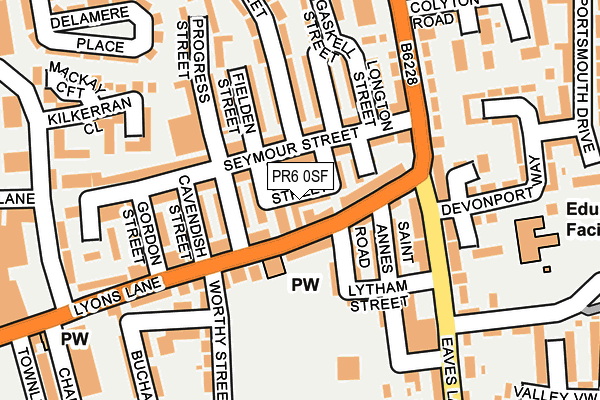 PR6 0SF map - OS OpenMap – Local (Ordnance Survey)