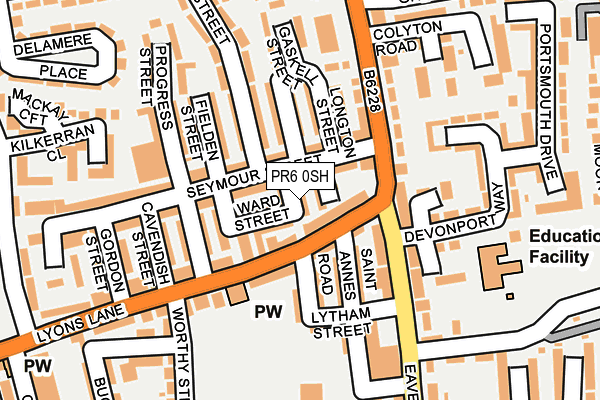 PR6 0SH map - OS OpenMap – Local (Ordnance Survey)