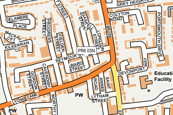 PR6 0SN map - OS OpenMap – Local (Ordnance Survey)
