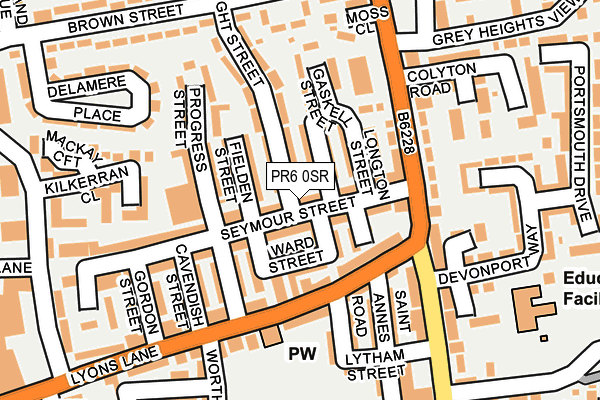 PR6 0SR map - OS OpenMap – Local (Ordnance Survey)