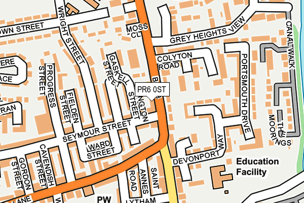PR6 0ST map - OS OpenMap – Local (Ordnance Survey)