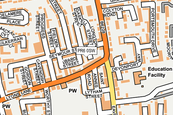 PR6 0SW map - OS OpenMap – Local (Ordnance Survey)