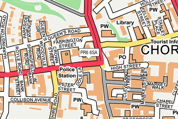 PR6 6SA map - OS OpenMap – Local (Ordnance Survey)