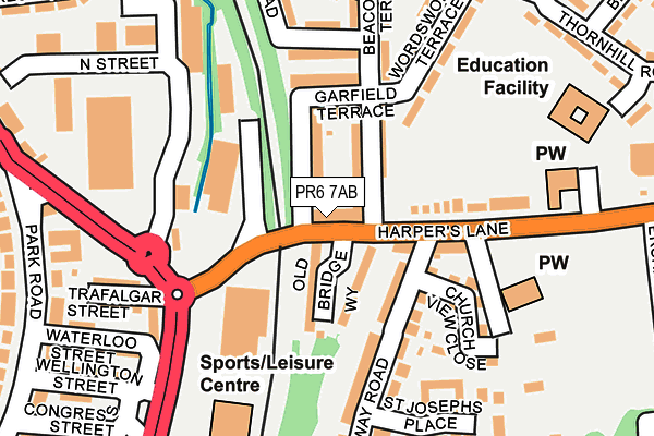 PR6 7AB map - OS OpenMap – Local (Ordnance Survey)