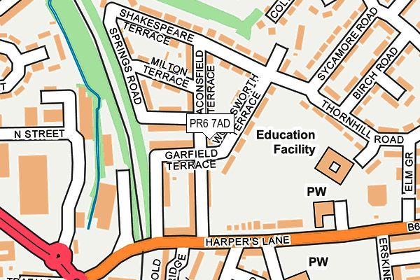 PR6 7AD map - OS OpenMap – Local (Ordnance Survey)