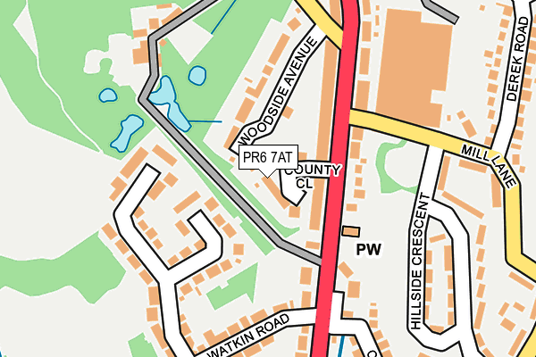 PR6 7AT map - OS OpenMap – Local (Ordnance Survey)
