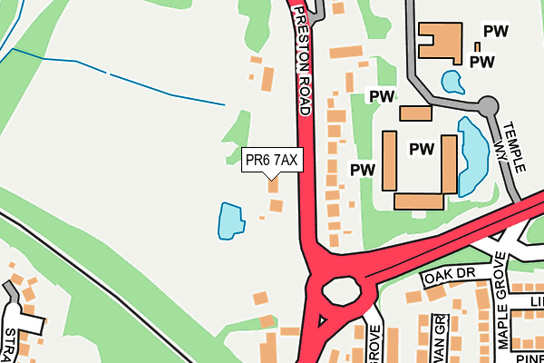 PR6 7AX map - OS OpenMap – Local (Ordnance Survey)