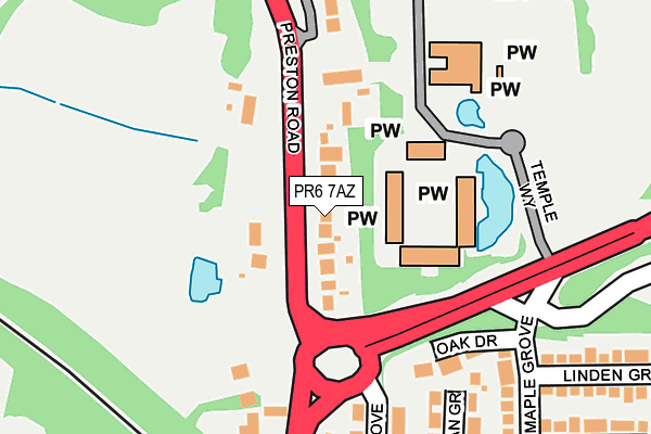 PR6 7AZ map - OS OpenMap – Local (Ordnance Survey)