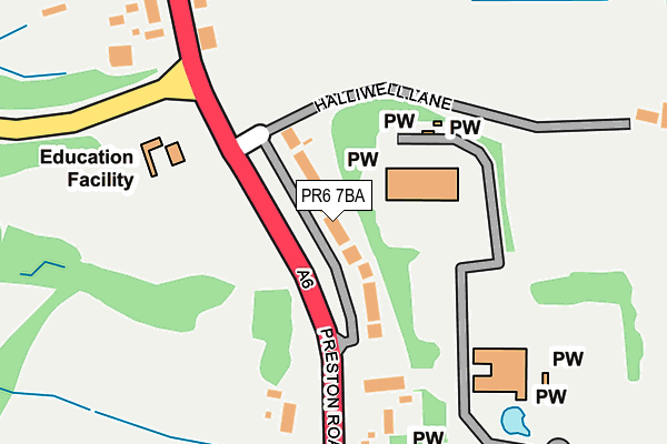PR6 7BA map - OS OpenMap – Local (Ordnance Survey)