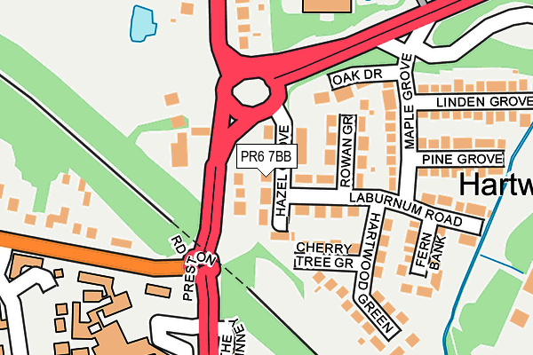 PR6 7BB map - OS OpenMap – Local (Ordnance Survey)