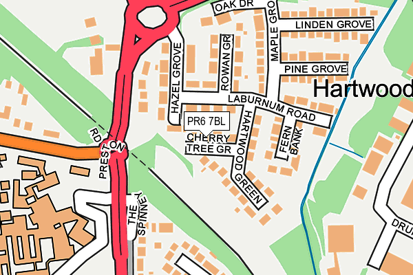 PR6 7BL map - OS OpenMap – Local (Ordnance Survey)