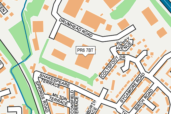 PR6 7BT map - OS OpenMap – Local (Ordnance Survey)