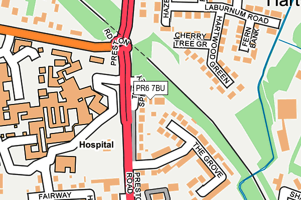 PR6 7BU map - OS OpenMap – Local (Ordnance Survey)