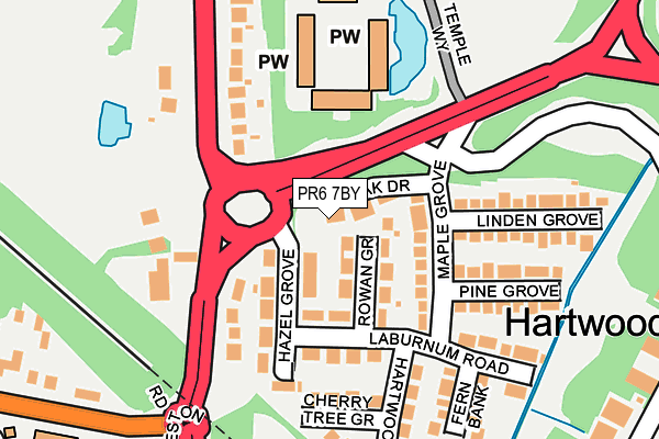 PR6 7BY map - OS OpenMap – Local (Ordnance Survey)
