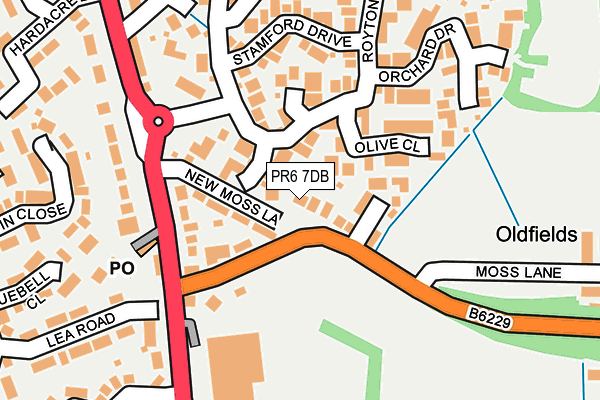 PR6 7DB map - OS OpenMap – Local (Ordnance Survey)