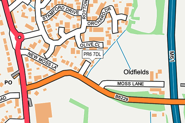 PR6 7DL map - OS OpenMap – Local (Ordnance Survey)