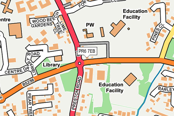 PR6 7EB map - OS OpenMap – Local (Ordnance Survey)