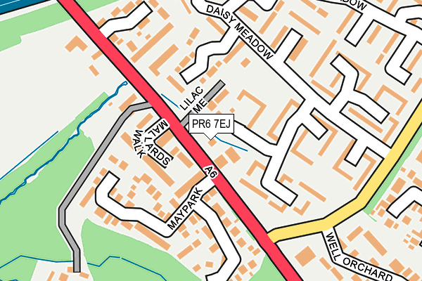 PR6 7EJ map - OS OpenMap – Local (Ordnance Survey)