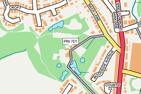 PR6 7EY map - OS OpenMap – Local (Ordnance Survey)