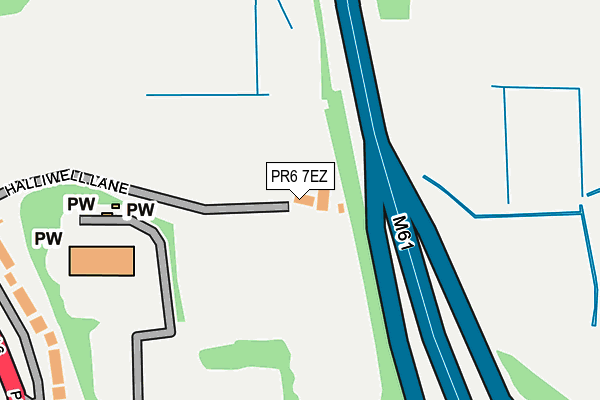 PR6 7EZ map - OS OpenMap – Local (Ordnance Survey)
