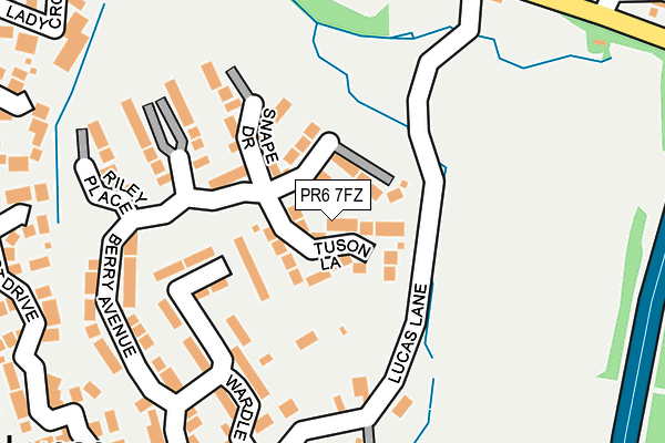PR6 7FZ map - OS OpenMap – Local (Ordnance Survey)