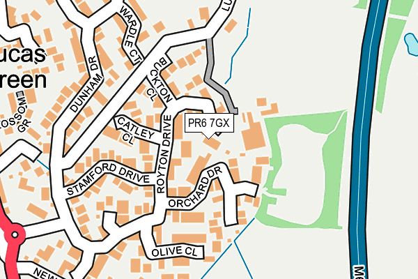 PR6 7GX map - OS OpenMap – Local (Ordnance Survey)