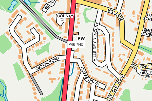 PR6 7HD map - OS OpenMap – Local (Ordnance Survey)