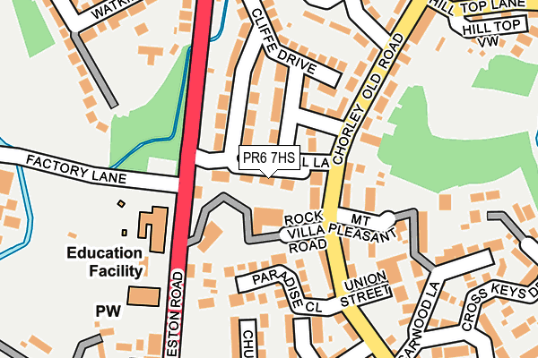 PR6 7HS map - OS OpenMap – Local (Ordnance Survey)