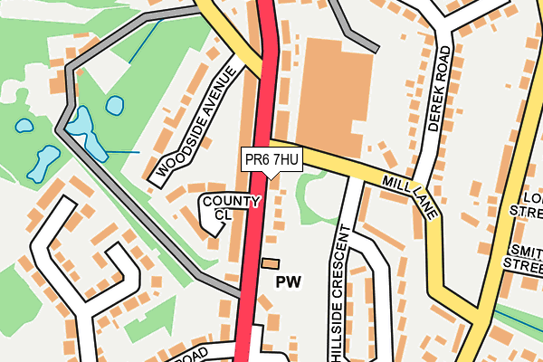 PR6 7HU map - OS OpenMap – Local (Ordnance Survey)
