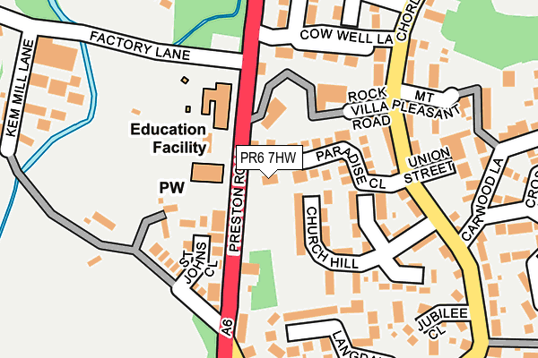 PR6 7HW map - OS OpenMap – Local (Ordnance Survey)