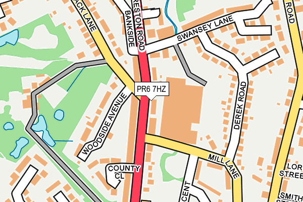 PR6 7HZ map - OS OpenMap – Local (Ordnance Survey)