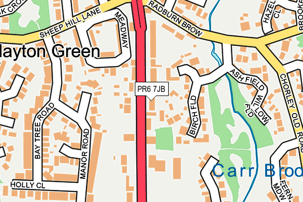 PR6 7JB map - OS OpenMap – Local (Ordnance Survey)