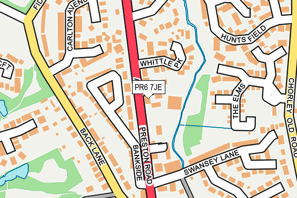 PR6 7JE map - OS OpenMap – Local (Ordnance Survey)