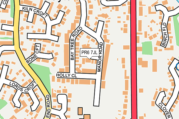 PR6 7JL map - OS OpenMap – Local (Ordnance Survey)