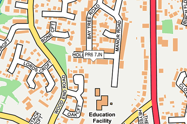 PR6 7JN map - OS OpenMap – Local (Ordnance Survey)